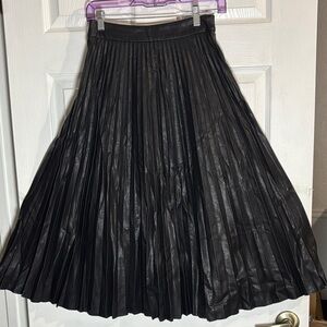 Lulu's Black A-Line Pleated Skirt